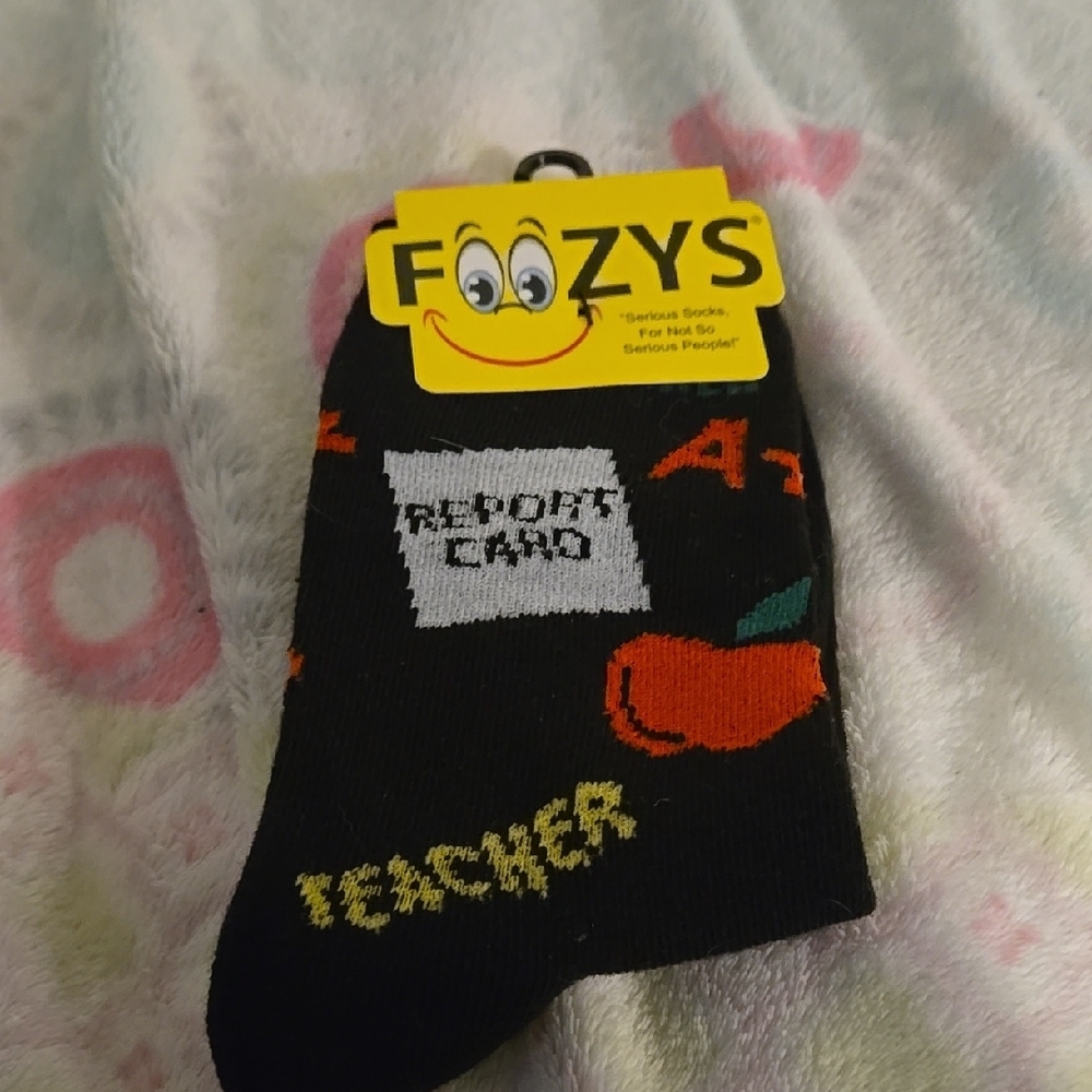 Black Socks For Teacher Foozy Fun Socks! Fits Shoe size 9-11